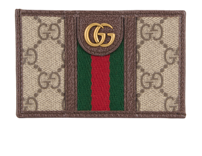 Gucci Card Holder, £150, Accessories, Brown/Green, Canvas, Front view